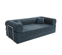 Oviala Canapé compressé Convertible 2 Places Tissu modulable 204cm Bleu foncé - Wendy