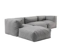 Canapé d'angle de jardin modulable 4 places gris - Oviala Mixi