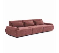 Oviala Canapé modulable 3 Places Tissu Dossier Ajustable 303 cm Rouge brûlé - Callisto