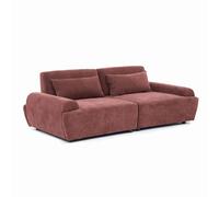 Oviala Canapé modulable Tissu 2 Places Dossier Ajustable 218 cm Rouge brûlé - Callisto