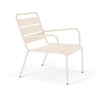 Oviala Fauteuil de Jardin Bas Relax Acier Ivoire - Palavas