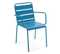Oviala Fauteuil de Jardin en métal Bleu Pacific - Palavas