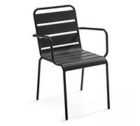 Oviala Fauteuil de Jardin en métal Gris Anthracite - Palavas