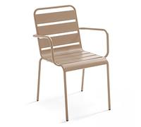 Oviala Fauteuil de Jardin en métal Taupe - Palavas