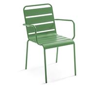 Oviala Fauteuil de Jardin en métal Vert Cactus - Palavas