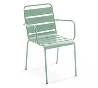 Oviala Fauteuil de Jardin en métal Vert Sauge - Palavas