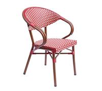 Oviala Fauteuil de terrasse bistrot Parisien en Aluminium Rouge