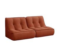 Oviala Lot 2 fauteuils modulables compressés Velours côtelé 160cm Terracotta - Lizy