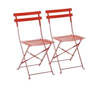 Oviala Lot de 2 chaises Pliantes en Acier Rouges