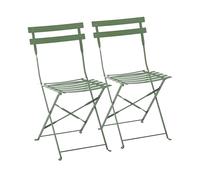 Oviala Lot de 2 chaises Pliantes en Acier Vert Cactus
