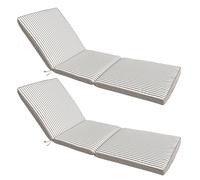 Oviala Lot de 2 Coussins pour Bain de Soleil 186 x 53 cm Polyester Taupe