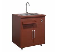 Oviala Meuble évier 2 Portes pour Cuisine extérieure Brique