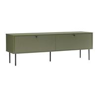 Oviala Meuble TV 2 Portes en Acier et MDF décor mélaminé 150 cm Vert Olive