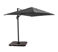 Oviala Parasol déporté 2x3 m et 4 Dalles à remplir Aluminium Gris