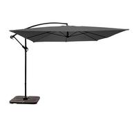 Parasol déporté 3x3m et 4 dalles à remplir acier gris - Oviala Genova