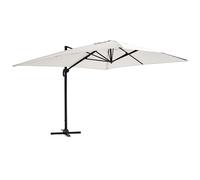 Oviala Parasol déporté 3x4m en Aluminium écru