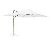 Oviala Parasol déporté carré 3x3m Effet Bois écru