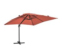 Oviala Parasol déporté inclinable et Rotatif 3 x 3m en Aluminium Terracotta