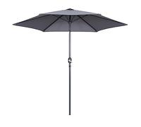 Oviala Parasol Droit 3m inclinable à manivelle en Aluminium Gris Anthracite