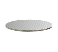 Oviala Plateau de Table Rond en aggloméré et INOX 70 cm