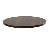 Oviala Plateau de Table Rond en mélaminé 60 cm Bois foncé