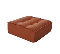 Oviala Pouf compressé en Velours côtelé 80 x 75 x 32 cm Terracotta - Lizy