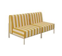 Oviala Salon de Jardin Bas modulable rayé 2 Places Jaune - Patio
