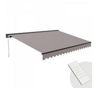 Oviala Store banne électrique 4x3m en Aluminium Taupe