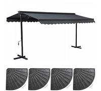 Oviala Store Double Pente 3 x 4m et 4 Dalles lestées Anthracite