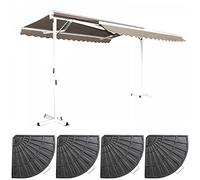 Oviala Store Double Pente 3 x 4m et 4 Dalles lestées Taupe