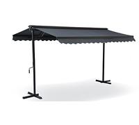 Oviala Store Double Pente avec Coffre 3 x 4 m en Aluminium Gris Anthracite