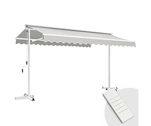 Oviala Store Mobile électrique Double Pente 3 x 4m Aluminium Taupe