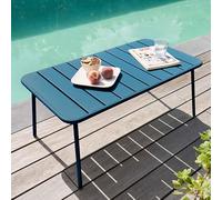 Oviala Table Basse de Jardin Acier Bleu Pacific - Palavas