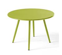 Oviala Table Basse de Jardin Ronde en métal Vert 50 cm - Palavas