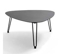 Oviala Table Basse de Jardin Triangulaire en Aluminium Noir