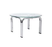 Oviala Table Basse en Verre trempé Ronde diam70 cm Transparent