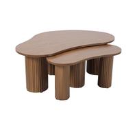 Table basse gigogne en mélaminé bois foncé Maeve - Oviala