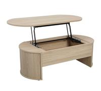 Oviala Table Basse Ovale avec Plateau relevable Effet Bois Clair