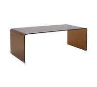 Table basse rectangulaire L110 cm en verre trempé marron Greta - Oviala