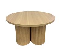 Oviala Table Basse Ronde 80 cm scandinave Bois Clair