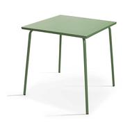 Oviala Table de Jardin carrée en métal 4 Places 70 cm Vert Cactus - Palavas