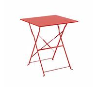 Oviala Table de Jardin Pliante bistrot en Acier Rouge