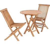 Oviedo set de jardin table de salle à manger Ø70cm naturel et 2 Toledo chaise naturel.