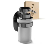 Ovimar Distributeur de Savon Veotind | Bronze à Canon | Montage Mural sans perçage | Acier Inoxydable et Verre Moderne | Grande Ouverture | pour Salle de Bain ou Cuisine