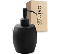 ovimar Hitra Distributeur de Savon | Noir Mat | Acier Inoxydable revêtu par Poudre | Convient pour Le Savon Liquide, Le Savon Sec ou même Le Liquide Vaisselle | pour la Cuisine ou la Salle de Bains