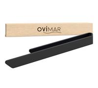 ovimar Svenskoya Porte-serviettes noir en aluminium brossé | à coller | 40 cm | Design moderne et simple | Barre porte-serviettes sans perçage | pour torchon ou serviette dans la salle de bain ou la