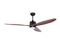 Ovlaim 165 CM ventilateurs de plafond en bois de noix avec des lumières | de contrôle à distance, 3 pales hélice intelligente ventilateur de plafond pour chambre à coucher salon