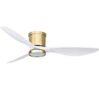 Ovlaim Ventilateur de plafond 132cm avec pales en bois et éclairage LED | télécommande incluse, moteur DC à économie d'énergie super silencieux
