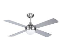 Ovlaim Ventilateur de plafond moderne 122cm avec éclairage LED (3 couleurs) et télécommande (6 vitesses), moteur DC à économie d'énergie, super silencieux, adapté pour l'été et l'hiver - Argent