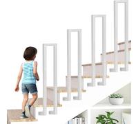 OVLRIJP Garde Corps Escalier en U, Rampe Escalier, Garde Corps Intérieur, Main Courante Métal pour Grenier, Couloir, Jardin, Intérieur et Extérieur (65cm, Montage Latéral-Blanc)
